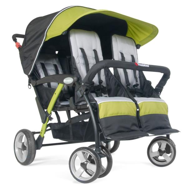 Kinderwagen 4-Sitzer Linea Quard Sport, schwarz/limone