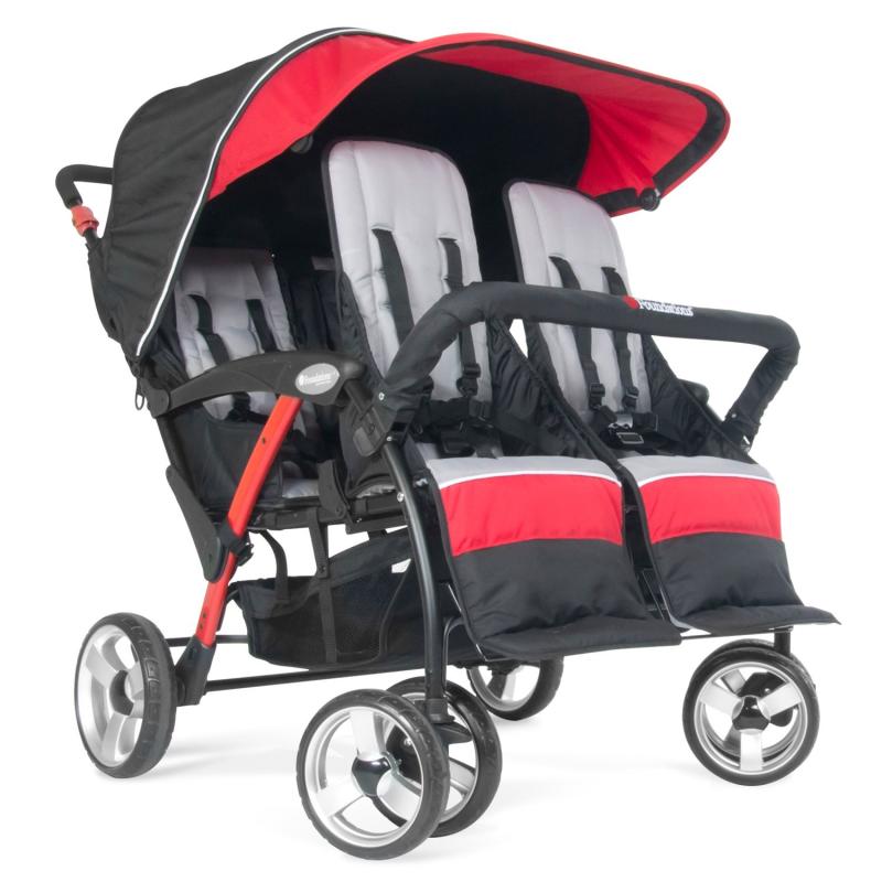 Kinderwagen 4-Sitzer Linea Quard Sport, schwarz/rot